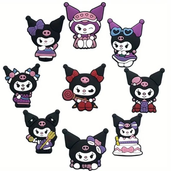 **NEW - 9 pcs** CUTE Sanrio Kuromi Shoe Charms for Your Crocs - Picture 4 of 8